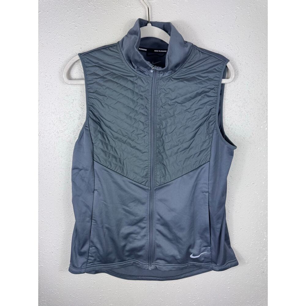 Nike Essential Filled Running Vest Gray Womens Size Large